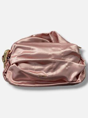 Simkhai Women's Pink Satin Twisted Ruched Belle Top-Handle Bag
